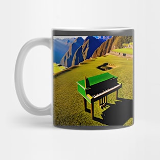 A Green Piano On The Hills Of Machu Picchu Mug